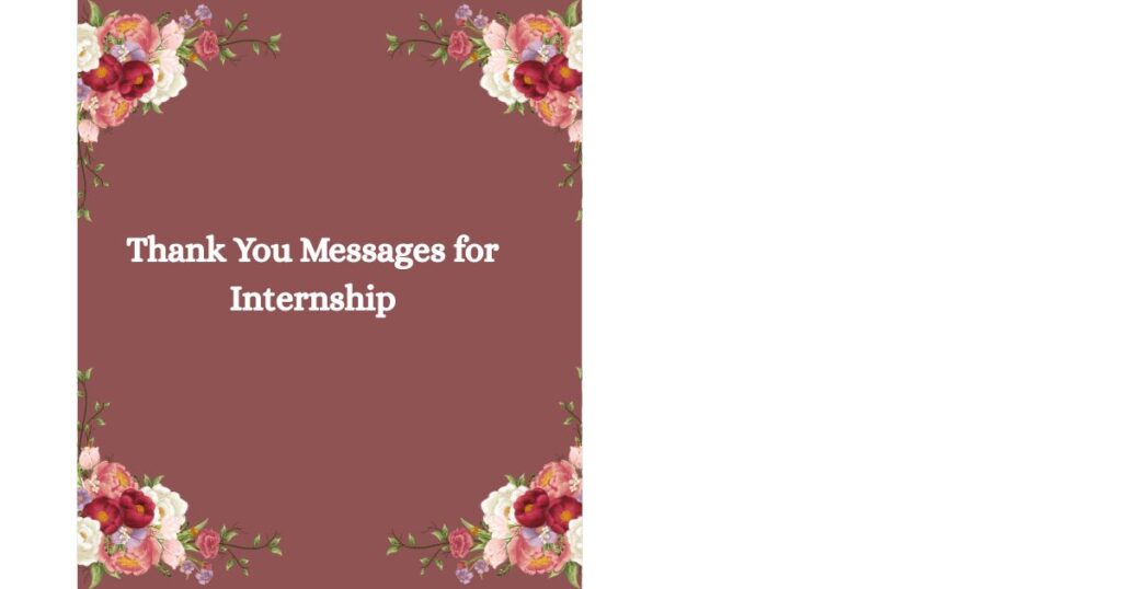 Thank You Messages for Internship