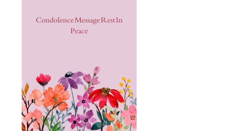 Condolence Message Rest In Peace