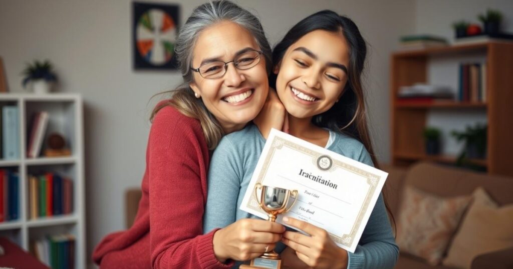 Proud Message for Daughter’s Achievement from Mother]