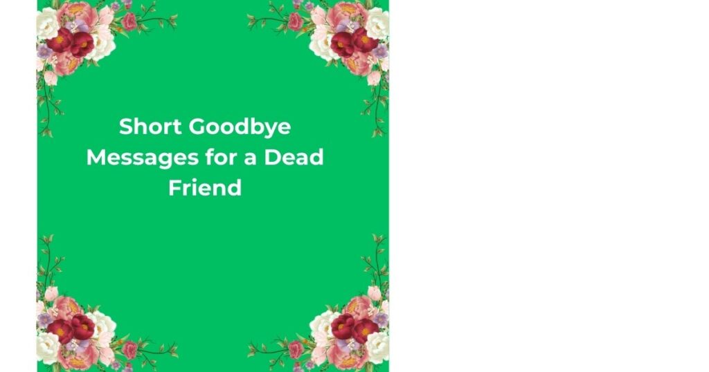 Short Goodbye Messages for a Dead Friend