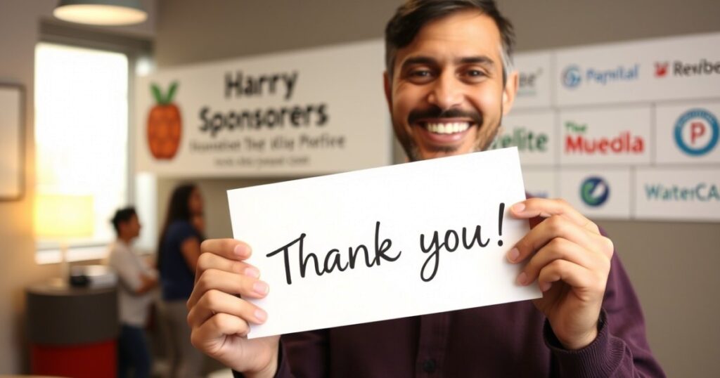 Short Thank You Message for Sponsorship