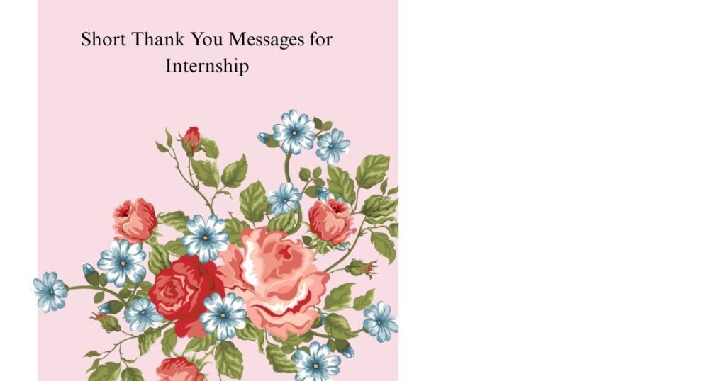Short Thank You Messages for Internship