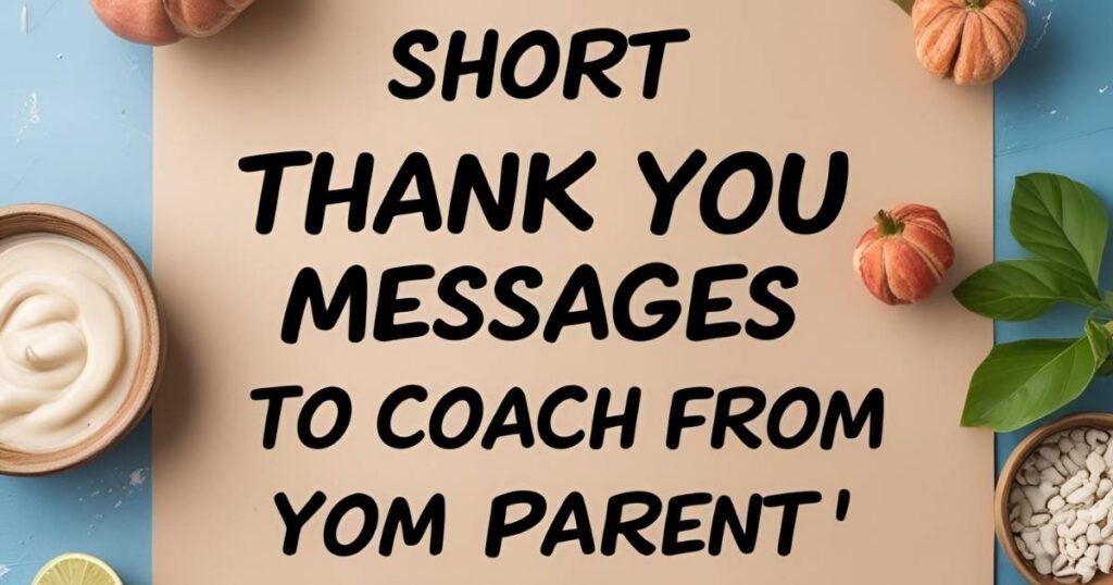 Short Thank You Messages to Coach from Parent