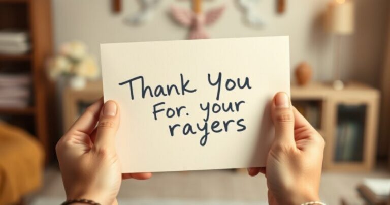 Thank You For Your Prayers Message