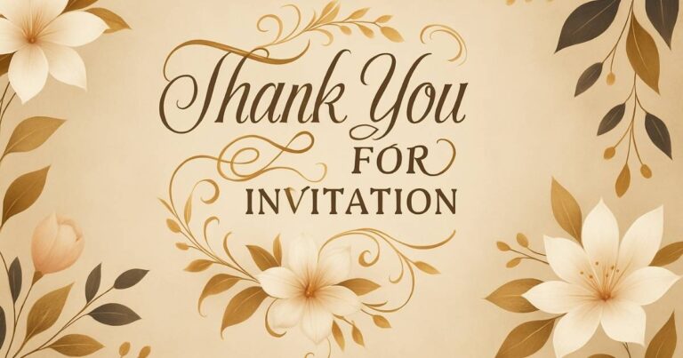 Thank You Message For Invitation