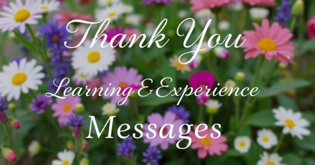 Thank You for the Learning Experience Messages