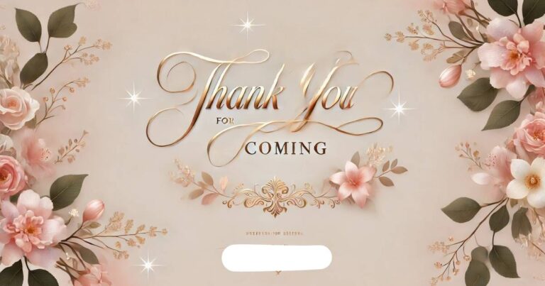 Thank You for Coming Message