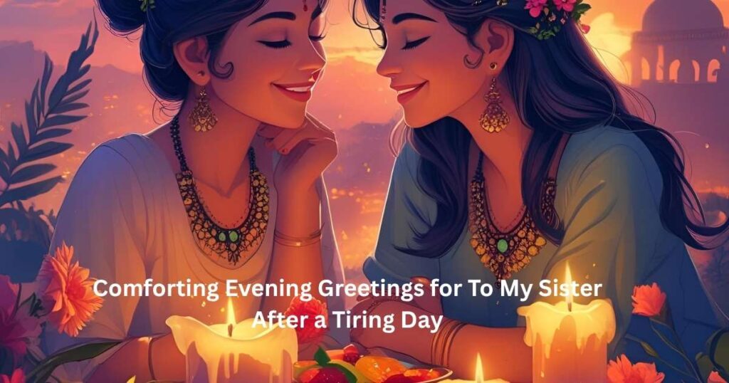 Comforting Evening Greetings for To My  Sister After a Tiring Day